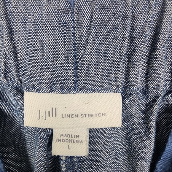 J. Jill Linen Stretch Straight Leg Pull On Pants SIZE Large - Picture 6 of 6